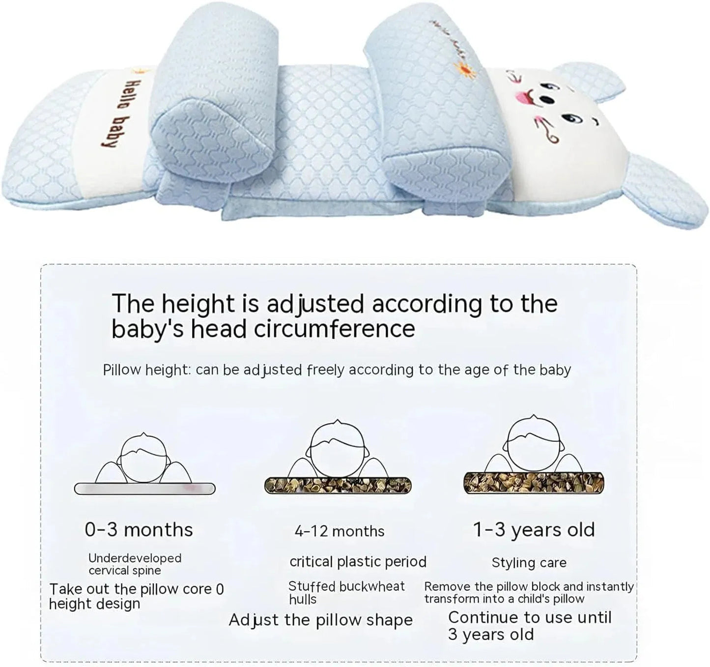 Gentle Support Baby Head Shaping Pillow (0.6-2 Years)